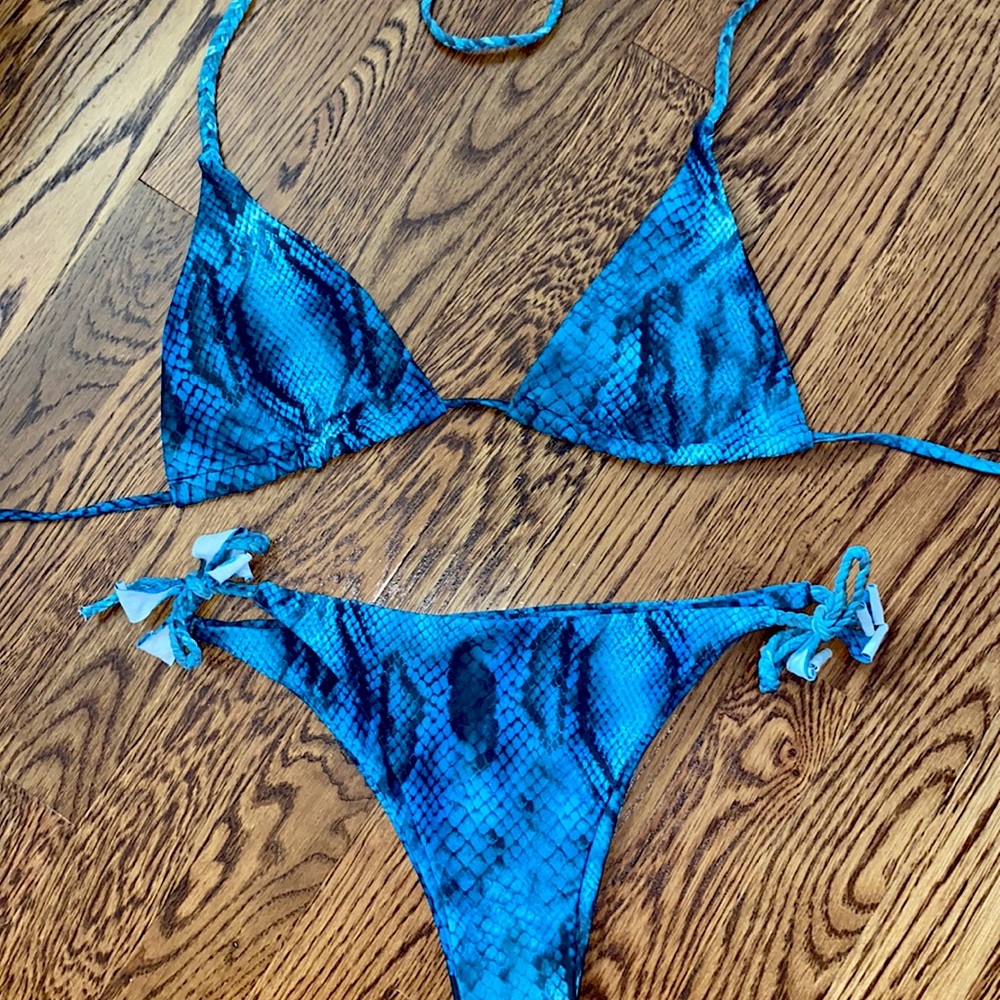 snakeskin bikini set